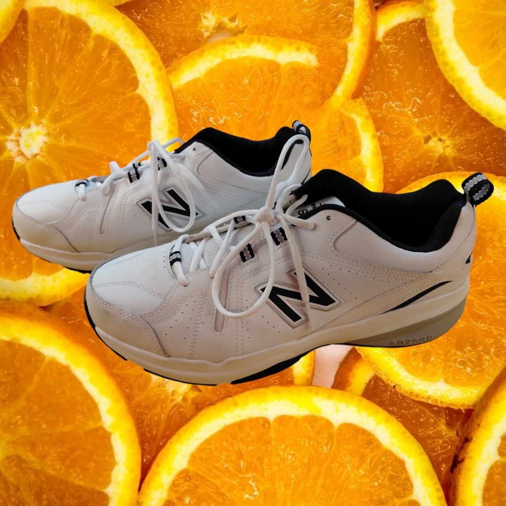 New Balance 608 v5 White Navy Leather Training Shoes Mens 13 4E MX608WN5